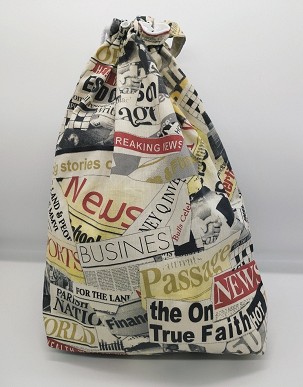Frissentartó kenyeres zsák újság mintás
