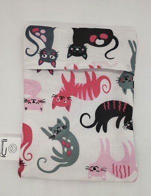 Snackbag - nasi tasak rózsaszín, fekete cicák