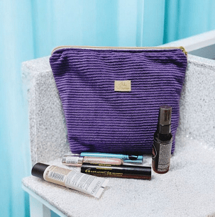 Kordbársony neszeszer lila