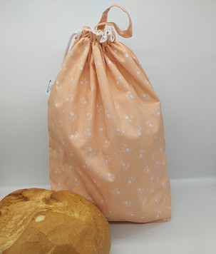 Frissentartó kenyeres zsák - barack virágos