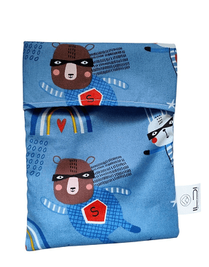 Snackbag, nasitasak - kék alapon macik