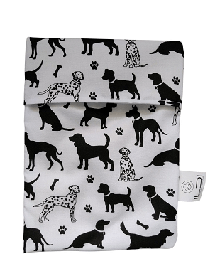 Snackbag, nasitasak - fehér alapon kutyák