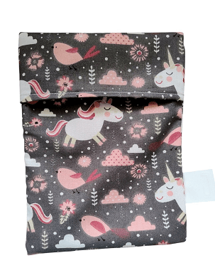 Snackbag, nasitasak - szürke alapon unikornisok