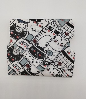 Újraszalvéta, szendvics csomagoló - cica fejek