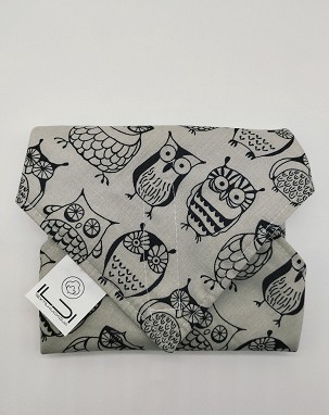 Újraszalvéta, szendvics csomagoló - szürke alapon baglyok