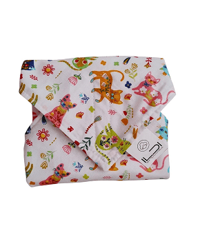 Újraszalvéta, szendvics csomagoló - színes cicák