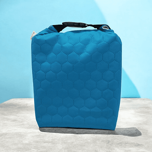 Uzsonnás táska - türkiz steppelt