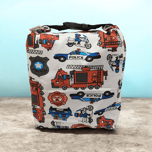 Uzsonnás táska - tűzoltó, rendőr autók