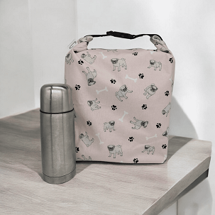 Uzsonnás táska - rózsaszín bulldog