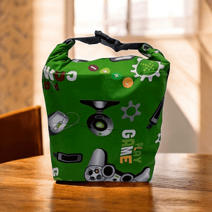 Uzsonnás táska - zöld gameres