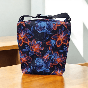 Uzsonnás táska - neon virágok