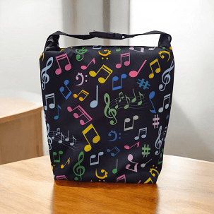 Uzsonnás táska - színes hangjegyek