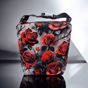 Uzsonnás táska - piros rózsák