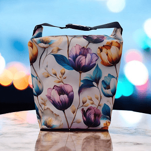 Uzsonnás táska - színes tulipánok