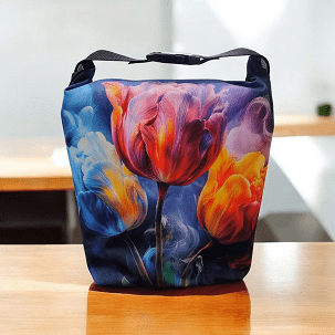 Uzsonnás táska - füstös tulipánok