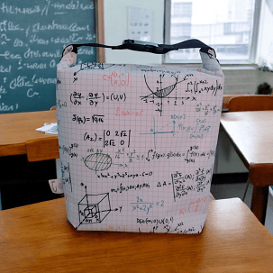 Uzsonnás táska - matekos, fehér