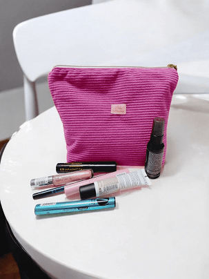 Kordbársony női neszeszer - pink