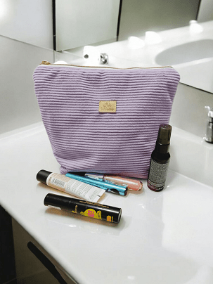 Kordbársony női neszeszer - világos lila