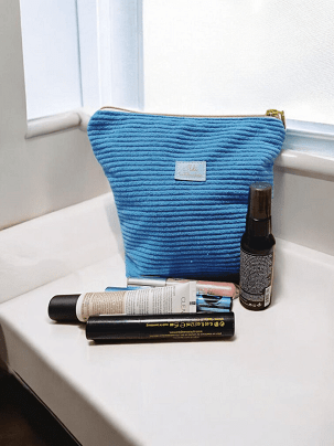 Kordbársony női neszeszer - kék