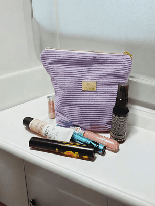 Kordbársony női neszeszer - világos lila