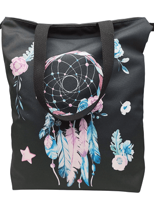 Nagyméretű pakolós táska - virágos, álomfogós