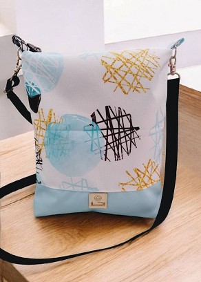 Válltáska, oldaltáska - kék, arany