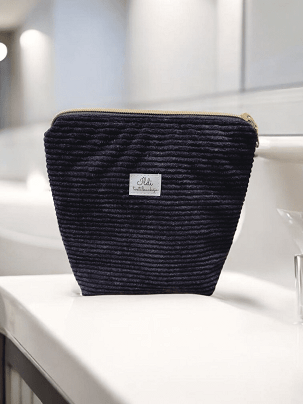 Kordbársony női neszeszer - fekete